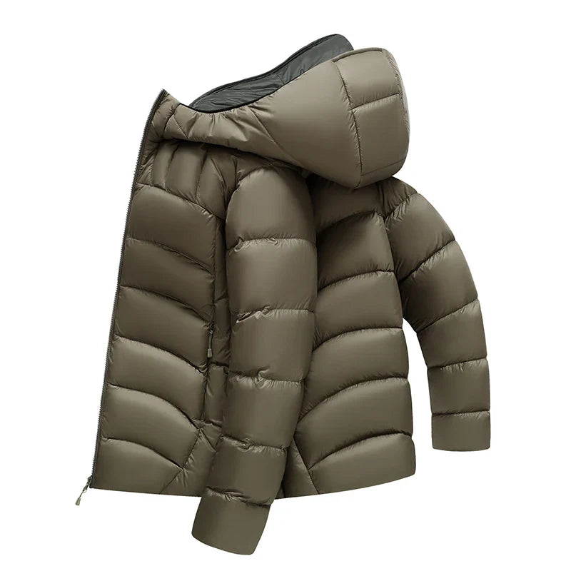 Noah Men’s Down Puffer Jacket – White Duck Down with Windproof Quilted Shell