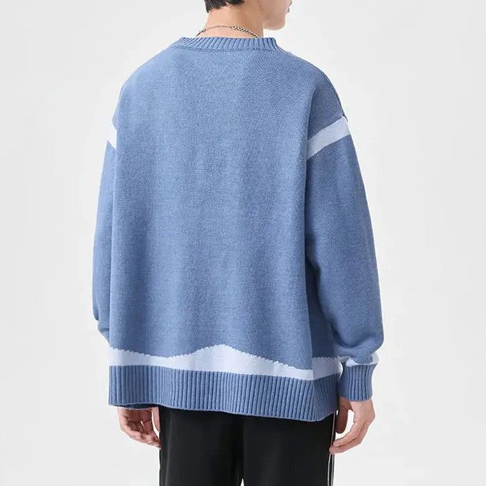 Armano Men’s Wool Cardigan – Contrast Stripe Knit with Toggle Closures