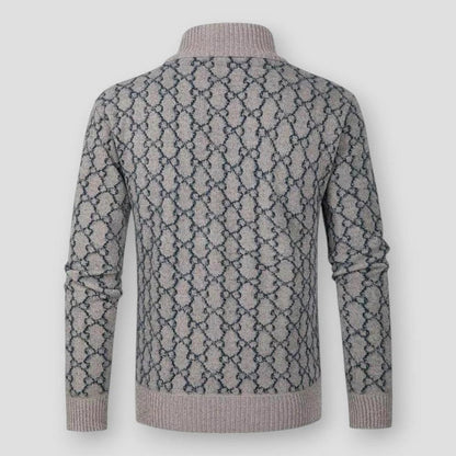 Noah Men’s Quarter Zip Sweater – Wool Knit Pullover with Stand Collar