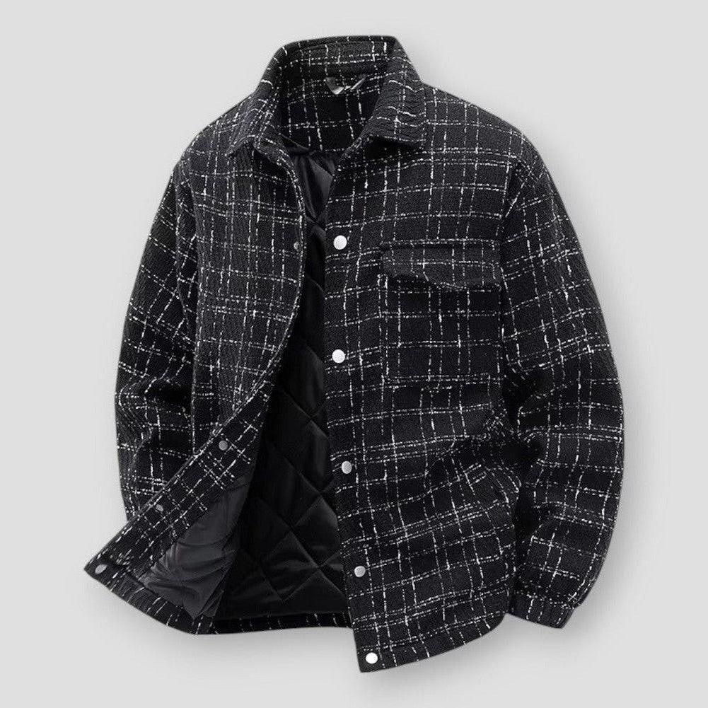 Grayson Check Shirt Men’s Jacket – Quilted Lining with Chest Pockets