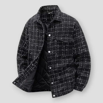 Grayson Check Shirt Men’s Jacket – Quilted Lining with Chest Pockets for Autumn/Winter
