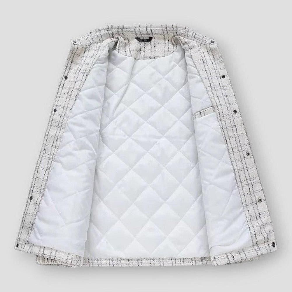 Grayson Check Shirt Men’s Jacket – Quilted Lining with Chest Pockets