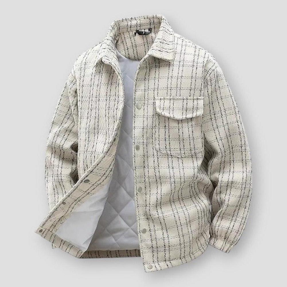 Grayson Check Shirt Men’s Jacket – Quilted Lining with Chest Pockets