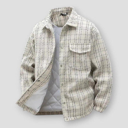 Grayson Check Shirt Men’s Jacket – Quilted Lining with Chest Pockets for Autumn/Winter