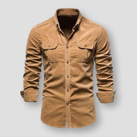 Marcial Men’s Corduroy Shirt – Warm Cotton Overshirt with Classic Button Down