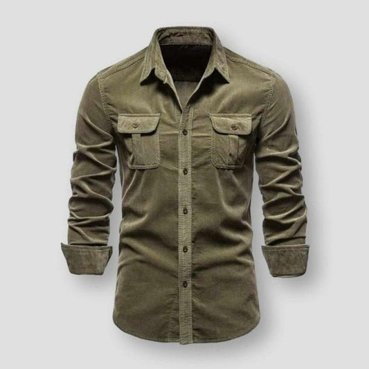 Marcial Men’s Corduroy Shirt – Warm Cotton Overshirt with Classic Button Down