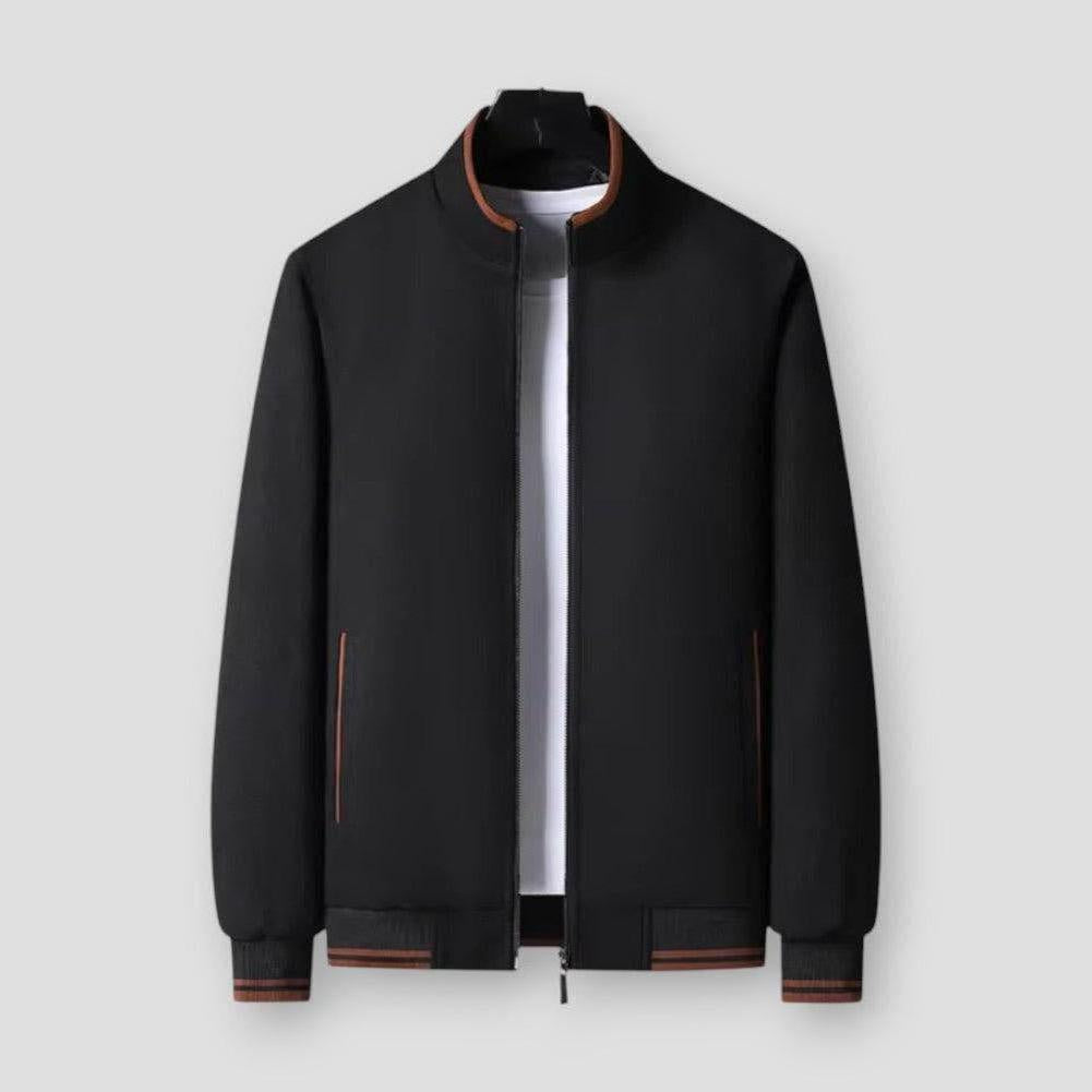 Everett Stand Collar Men's Fleece Jacket – Cotton-Blend Slim Fit Jacket
