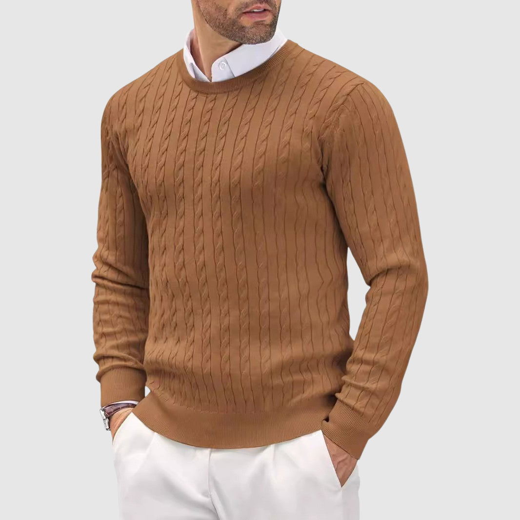 Tiziano Men's Wool Knit Sweater – Slim Fit Textured Knit Pullover