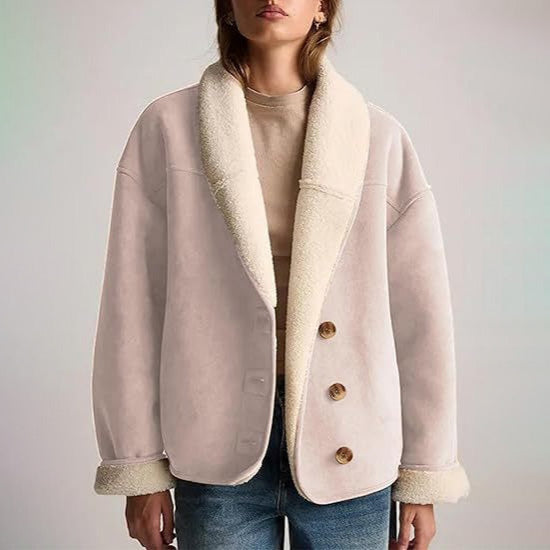 Giorgia Women’s Suede Shearling Jacket – Soft Luxe Outerwear
