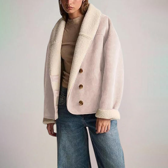 Giorgia Women’s Suede Shearling Jacket – Soft Luxe Outerwear