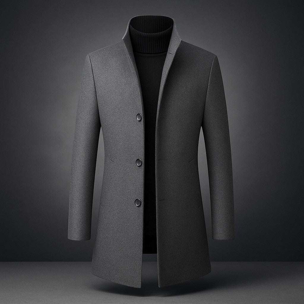 Harlemont Men’s Wool Blend Coat – Premium Handcrafted Winter Overcoat