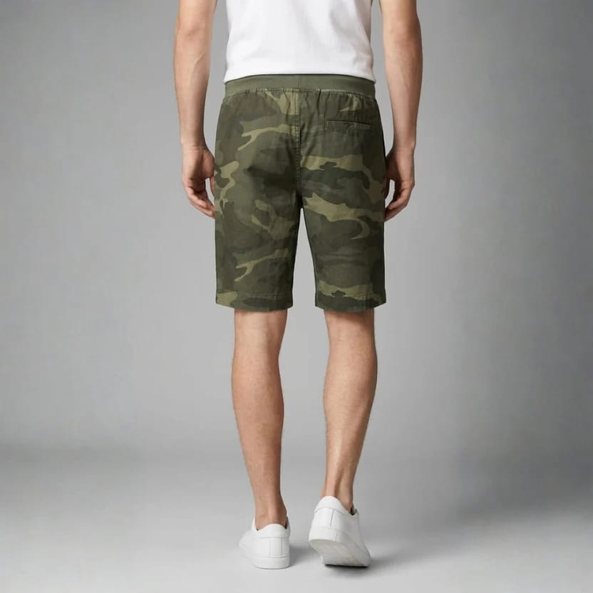 Leonardo Cotton Blend Camo Shorts – Stretch Fit Breathable Athletic Shorts
