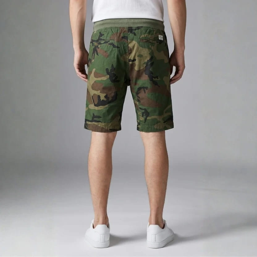 Leonardo Cotton Blend Camo Shorts – Stretch Fit Breathable Athletic Shorts