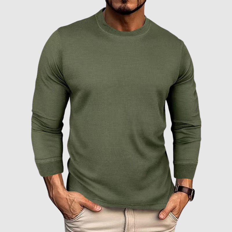 Rowan Men's Knit Sweater – Classic Round-Neck Sweater for Autumn & Winter Comfort