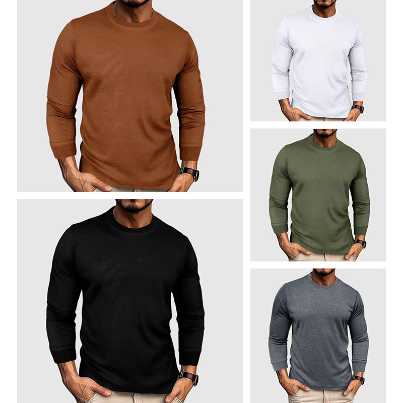 Rowan Men's Knit Sweater – Classic Round-Neck Sweater
