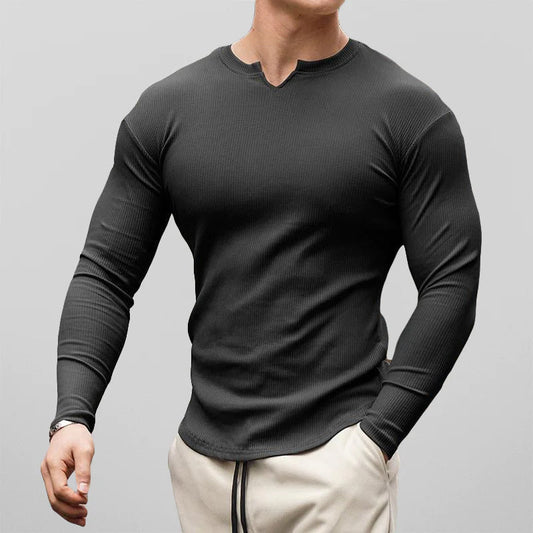 Raphael Men’s Long Sleeve Shirt – Premium Cotton Twill with Athletic Fit & Scissor Collar