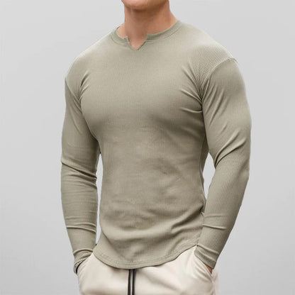 Raphael Men’s Long Sleeve Shirt – Premium Cotton Twill with Athletic Fit & Scissor Collar