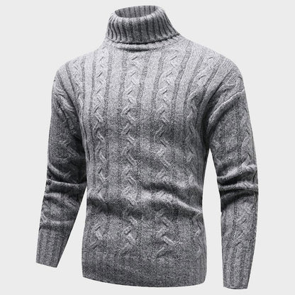 Rusty Men’s Turtleneck Sweater – Extra-Fine Merino Wool Pullover in Cream Knit