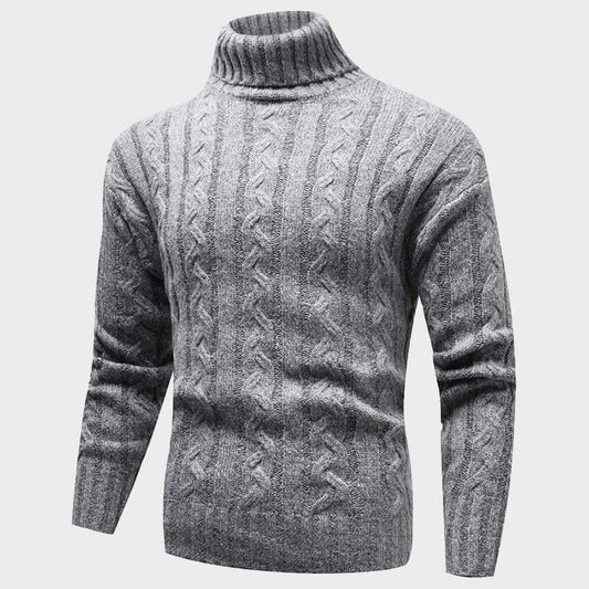 Rusty Men’s Turtleneck Sweater – Extra-Fine Merino Wool Pullover in Cream Knit