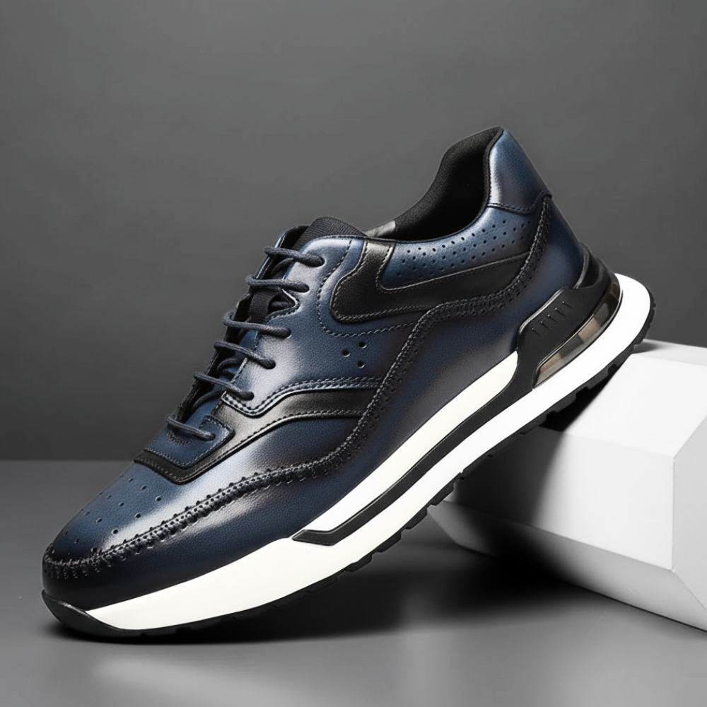 Alessandro Vieri Genuine Leather Oxford Sneakers – Smart Casual Comfort Shoes