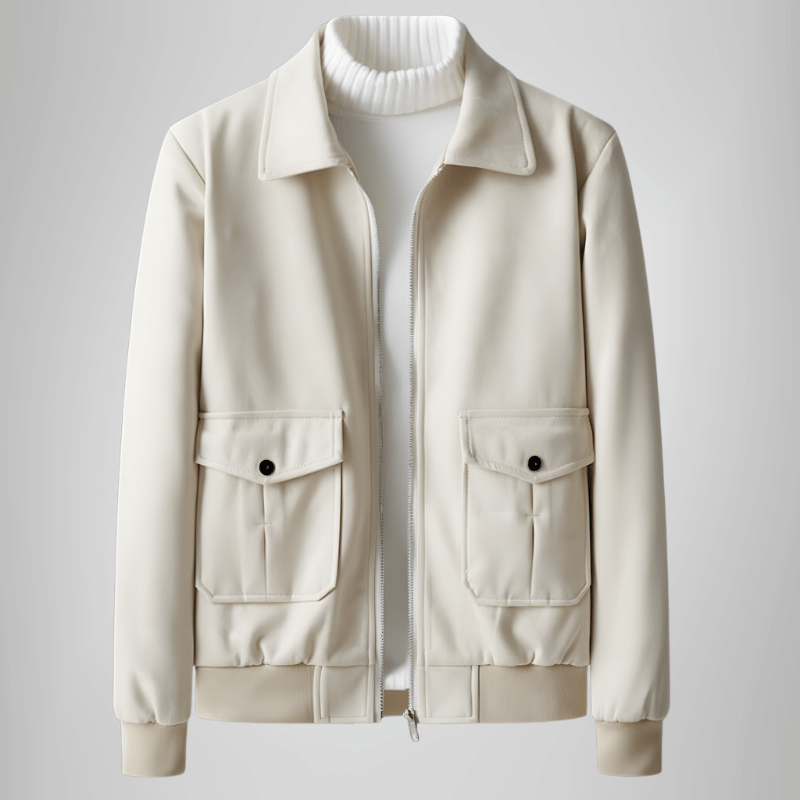 Mateo Men’s Suede Bomber Jacket – Structured Fit Sherpa Lined Jacket