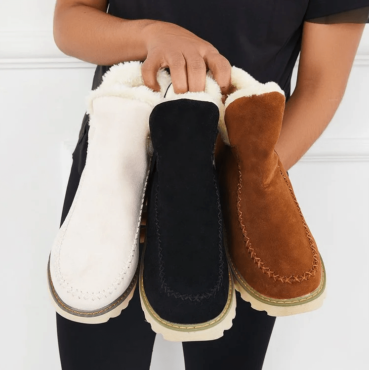 Isabella Women’s Winter Boots – Slip-On Fleece Lined Wedge Ankle Boots