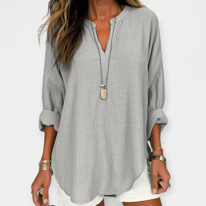 Sophia Women’s Linen Blouse – Lightweight Cotton Relaxed Fit Top for Summer