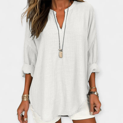 Sophia Women’s Linen Blouse – Lightweight Cotton Relaxed Fit Top for Summer