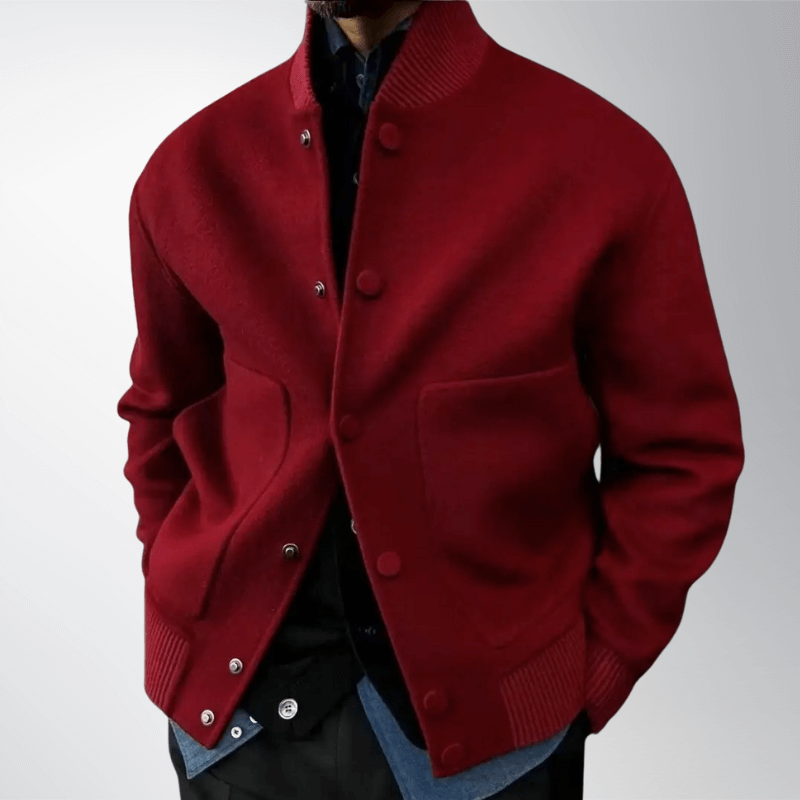 Huxley Men’s Wool Jacket – Minimalist Tailored Coat with Sharp Silhouette