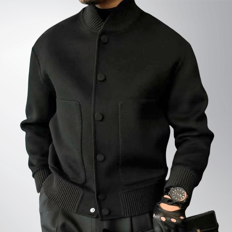 Huxley Men’s Wool Jacket – Minimalist Tailored Coat with Sharp Silhouette