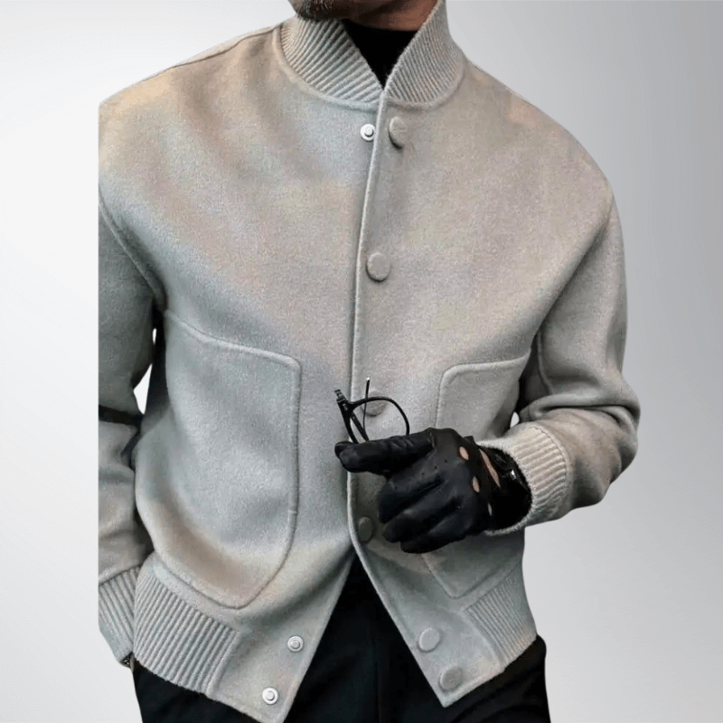 Huxley Men’s Wool Jacket – Minimalist Tailored Coat with Sharp Silhouette