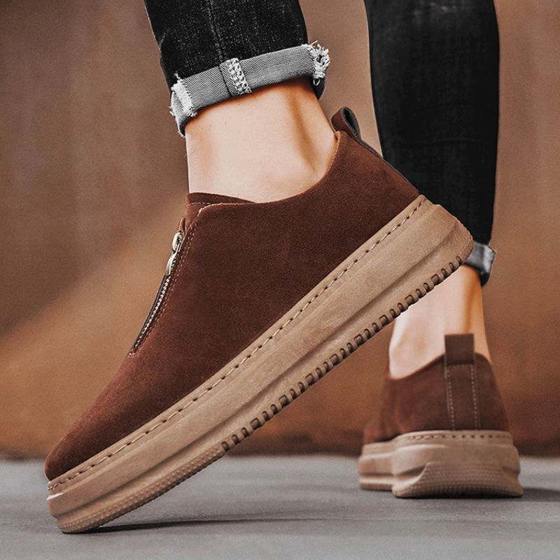 Sven Men’s Shoes – Zip Front Suede Casual Shoes
