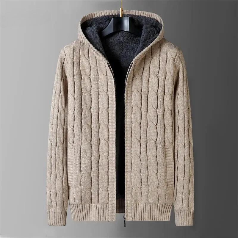 Dorian Men’s Wool Cardigan Jacket – Reversible Design with Fleece Interior