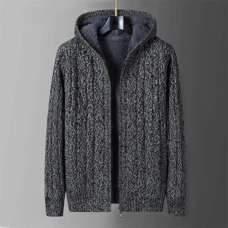 Dorian Men’s Wool Cardigan Jacket – Reversible Design with Fleece Interior