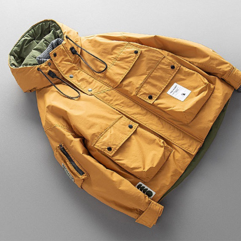 GlacierGuard Men’s Parka Jacket – Weatherproof Nylon Shell with Insulated Lining & Hood
