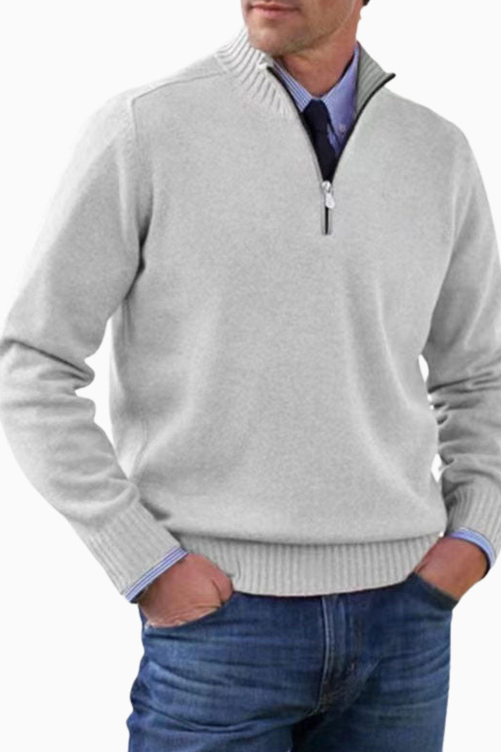 Ellison Men’s Half-Zip Knit Sweater – Tailored Fit Soft Breathable Pullover