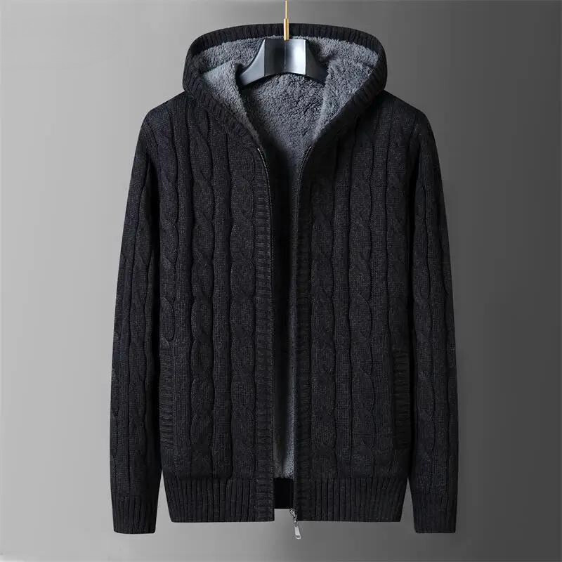 Dorian Men’s Wool Cardigan Jacket – Reversible Design with Fleece Interior