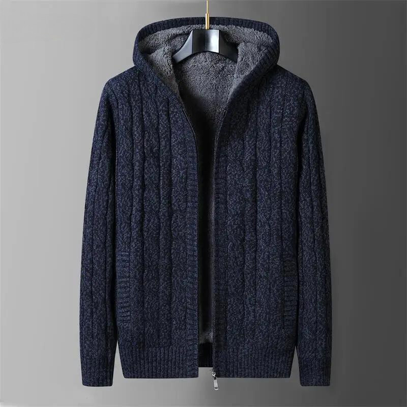 Dorian Men’s Wool Cardigan Jacket – Reversible Design with Fleece Interior