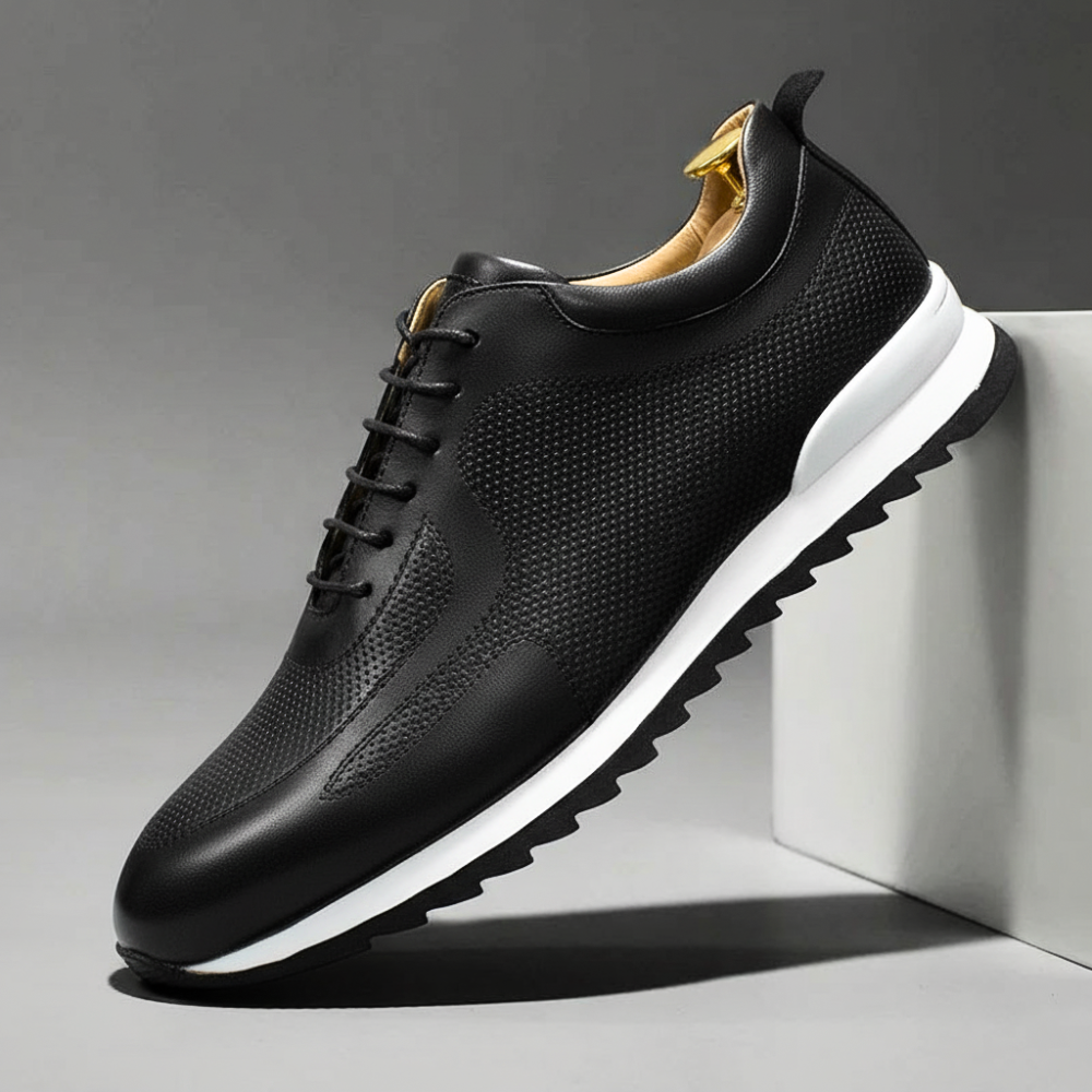 Enzo Italian Leather Shoes – Cushioned Casual Trainers