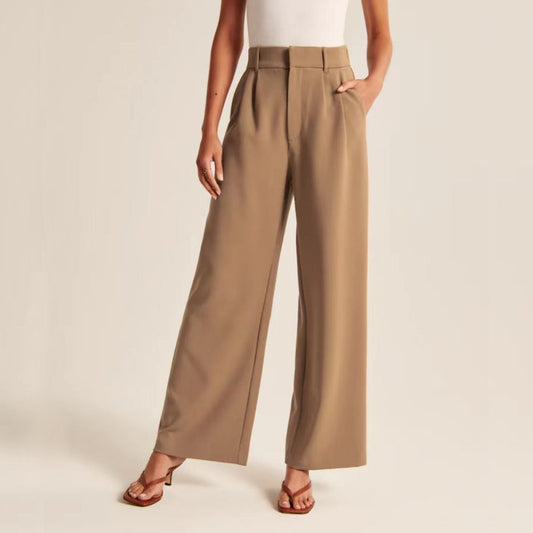 Sofia Women’s Wide Leg Trousers – SilkenWeave Blend with Flowing Drape