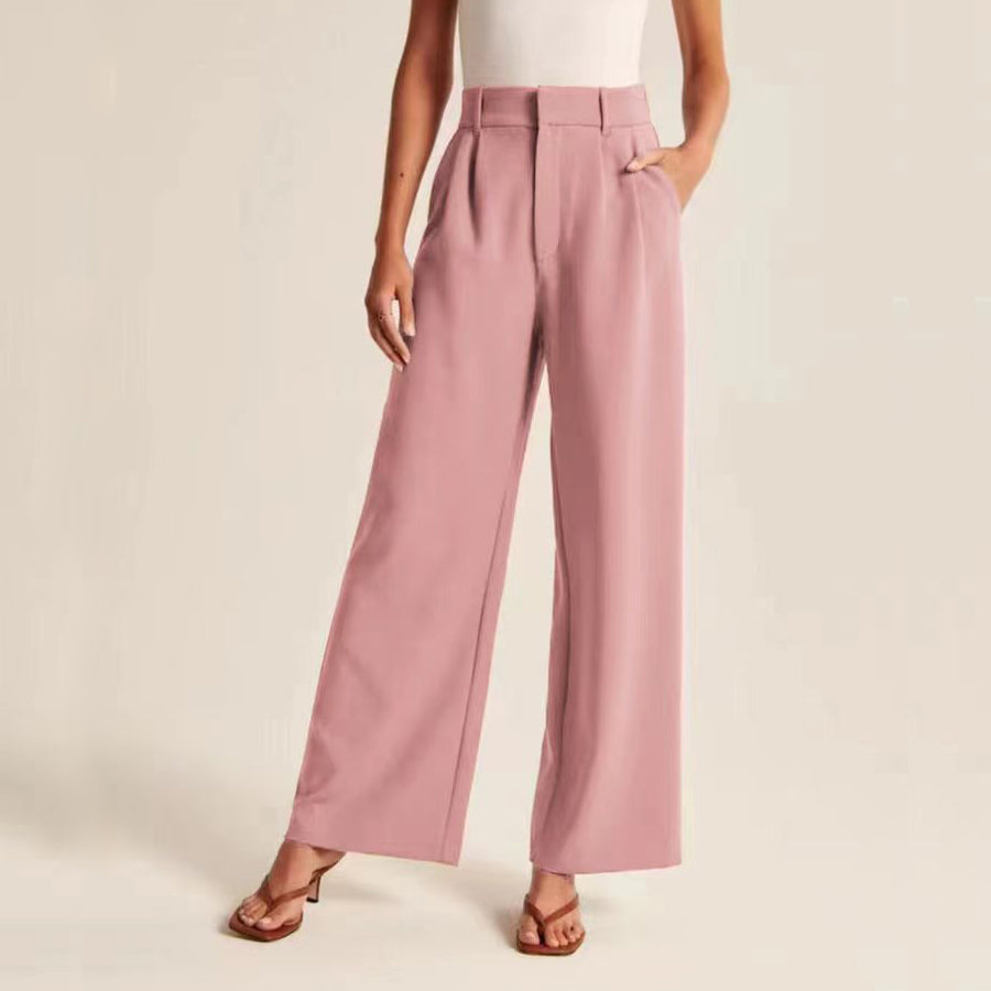 Sofia Women’s Wide Leg Trousers – SilkenWeave Blend with Flowing Drape