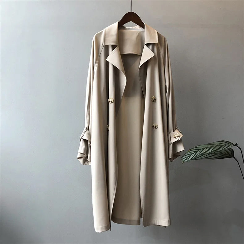 Lucille Women’s Trench Coat – SilkenWeave with Flowing Drape