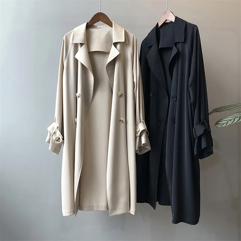 Lucille Women’s Trench Coat – SilkenWeave with Flowing Drape