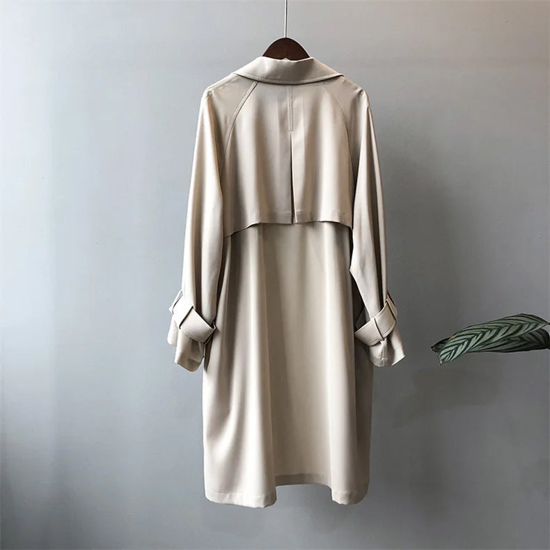 Lucille Women’s Trench Coat – SilkenWeave with Flowing Drape