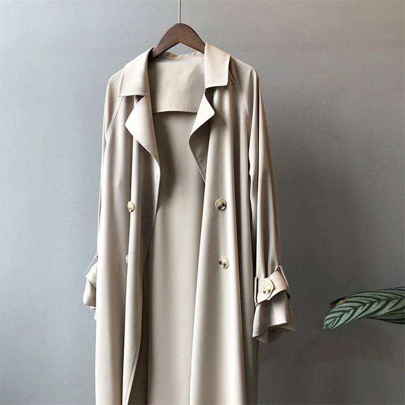 Lucille Women’s Trench Coat – SilkenWeave with Flowing Drape