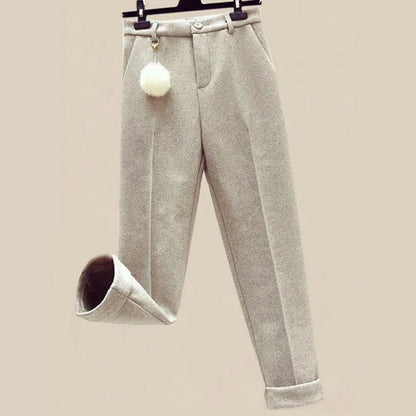 Casie Women's Winter Set – Plush Faux Fur Hooded Jacket & Knitted Turtleneck Pants