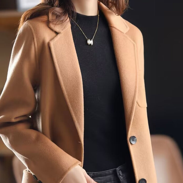 Isabella Women’s Wool Coat – Winter Overcoat with Lapel Collar