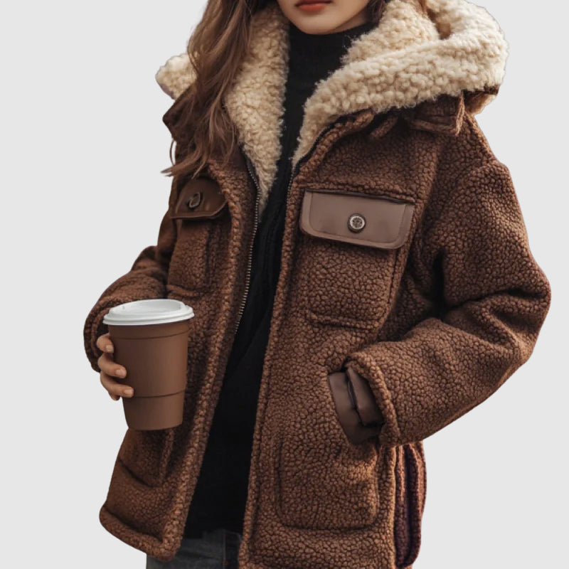 Celeste Women’s Wool Coat – Sherpa Lined Winter Jacket