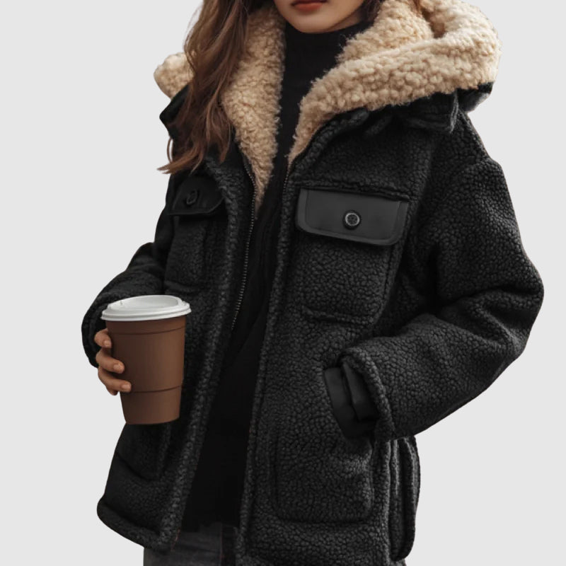 Celeste Women’s Wool Coat – Sherpa Lined Winter Jacket