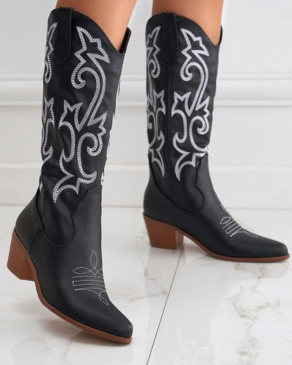 Elegant Western Embroidered Olympeia Boots for Women